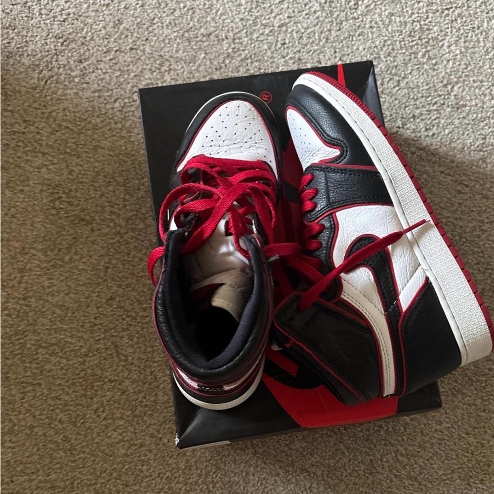 Jordan Kids Black and Red Sneakers